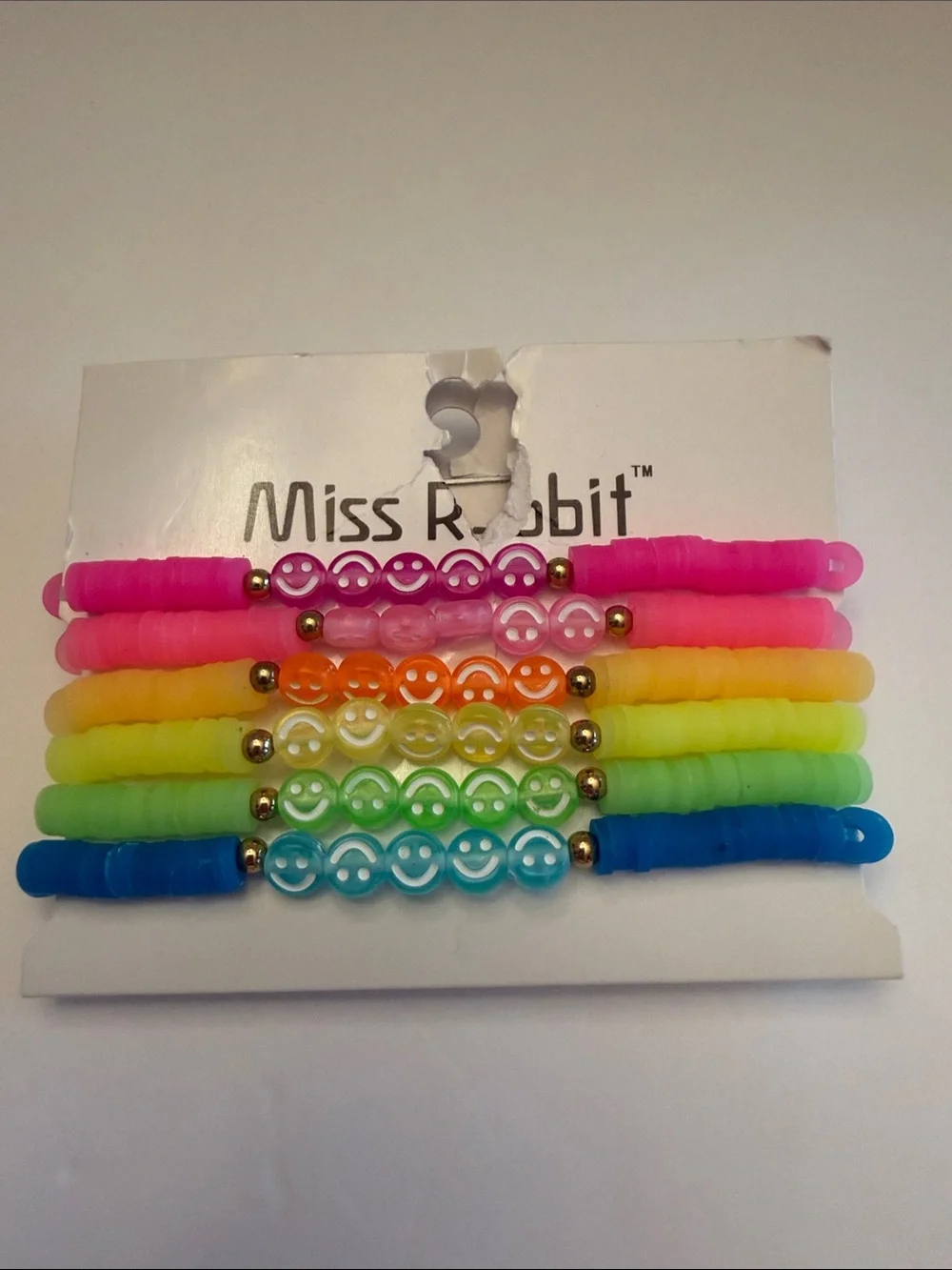 💕5/25💕 6 Kids Neon Smile Bracelets Multi-Color
